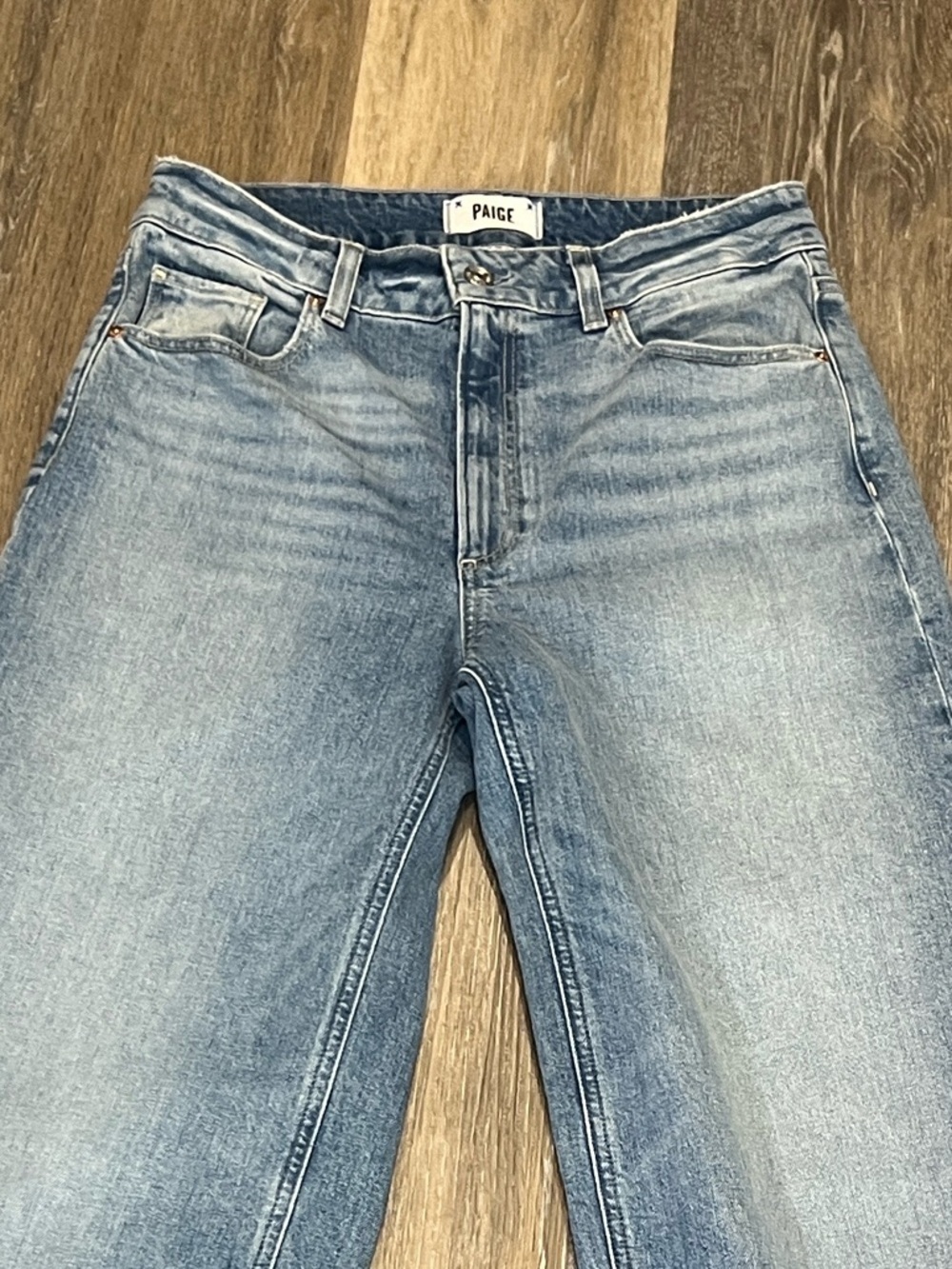 Paige Sasha wide leg medium Wash blue denim cotton jeans size 30 - Picture 7 of 7
